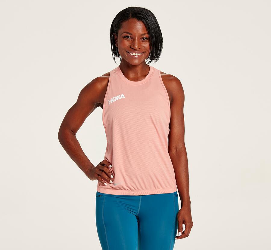 Hoka One One Top Dames - Performance Utility Tank - Roze - MR1095734